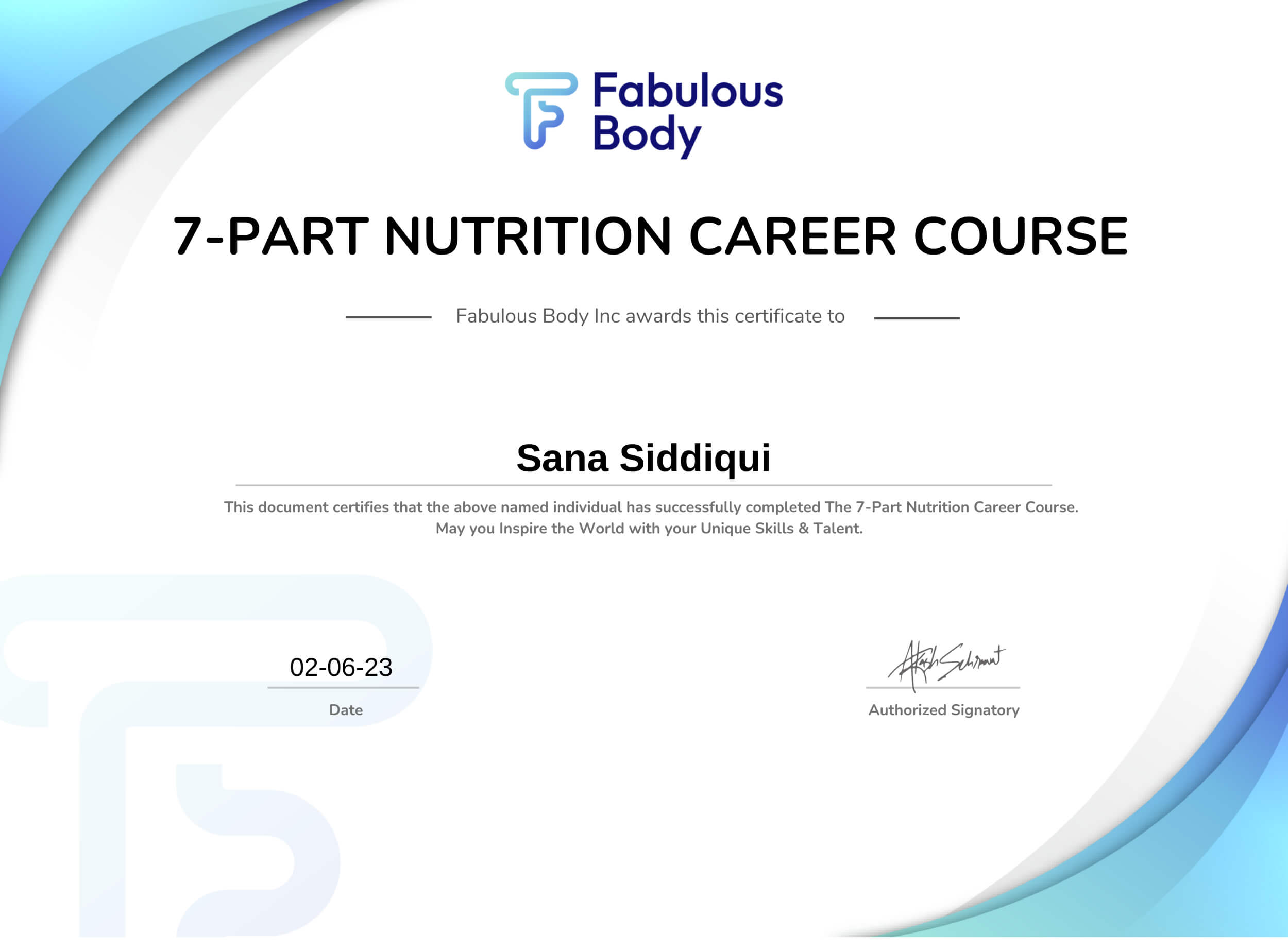 Nutrition Career Course Certificate